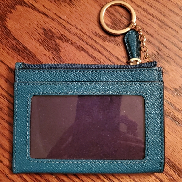 Coach Key Pouch With Gusset F57854 Marina Blue | eBay Coach Blue Leather Key & Card Holder